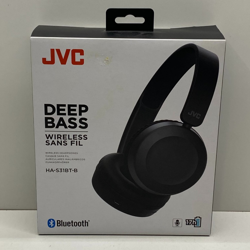 JVC Deep Bass Wireless Headphones Model HAS31BTB in Black Own4Less